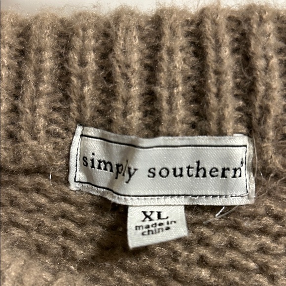 Simply Southern Women’s Taupe Cable Knit Sweater - Picture 3 of 5